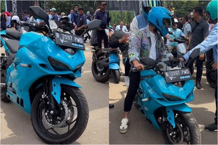 Unik! Alasan Gibran Naiki Motor Listrik Menuju Kampanye Akbar